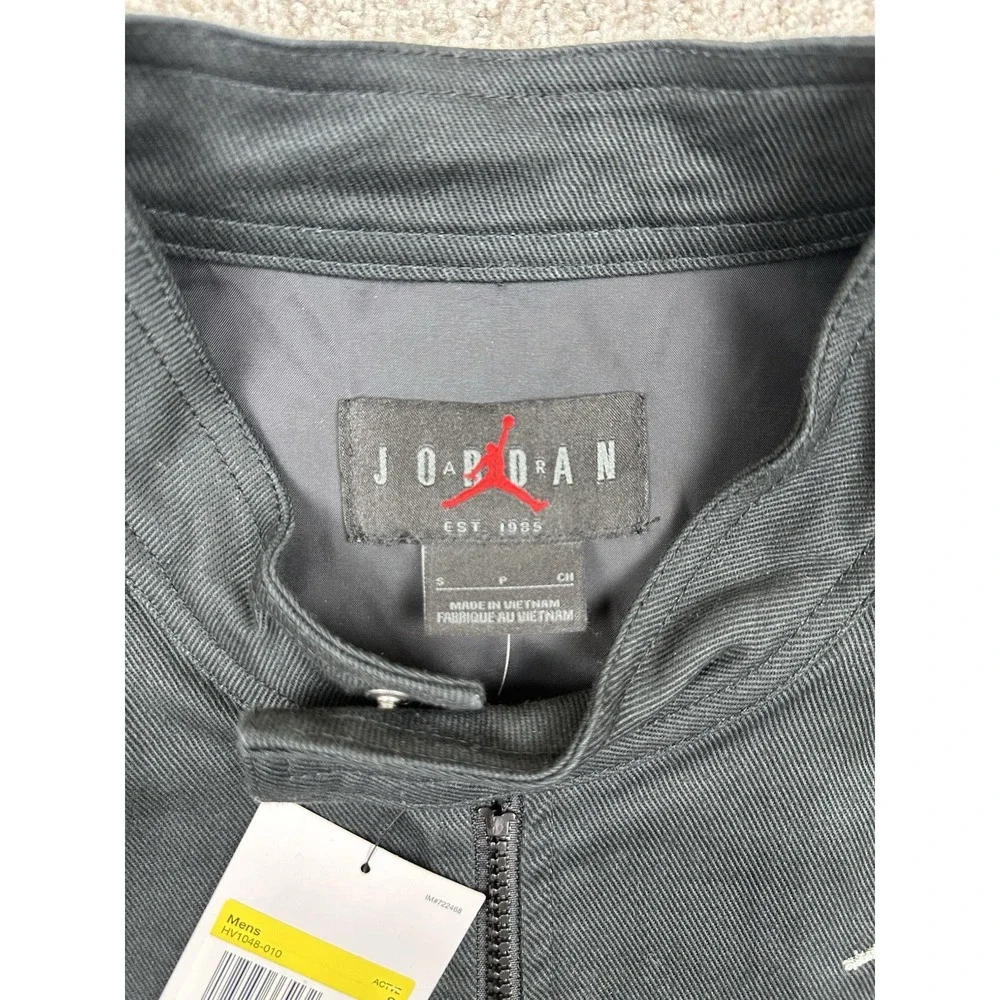 New Jordan Brooklyn Motorsport Jacket Black/Iron Grey HV1048-010 Men's Small